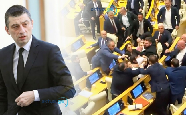 Giorgi Qaxaria susqunluğunu pozdu və Parlamentdə baş verənlərə belə reaksiya verdi